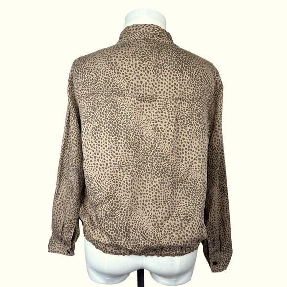 RAILS Tennessee Tawny Spots Brown Tan Linen Blend Cheetah Jacket Womens Size M - Picture 3 of 16